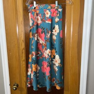 Anthropologie Floral Midi Skirt